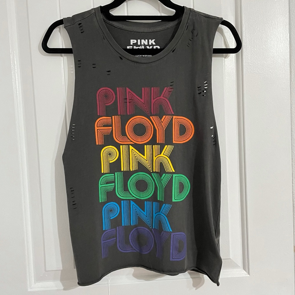 NWT Lucky Brand Pink Floyd Concert Series Distresses Muscle Tee